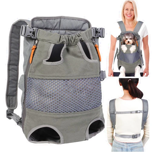 Jranter Dog Carrier Backpack - Legs Out Front - Facing Pet Carrier Backpack for Small Medium Large Dogs, Airline Approved Handsa - Canvas Mesh Free Cat Travel Bag for Walking Hiking Bike and Motorcycle