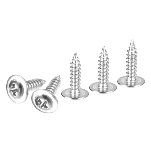 DTGN #8x5/8 Sheet Metal Screws - 350 Pack - for Wood, Furniture - Stainless Steel 410 Phillips Truss Head Self Tapping Pointed Tail Wood Screws - Silver
