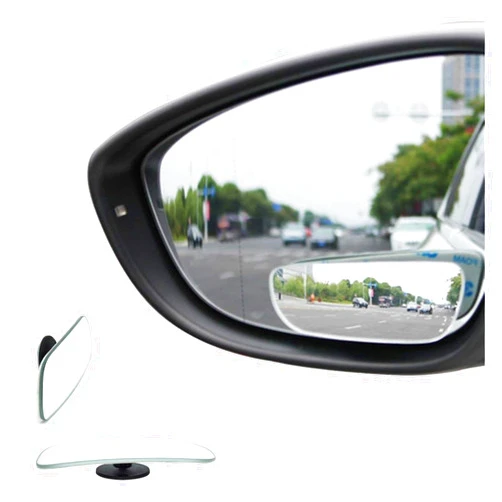 Perfit Liner 2Pcs Car Blind Spot Adjustabe Mirrors Frameless 360 Degree Rotate Sway Glass Convex Wide Angle Rear View Rectangle