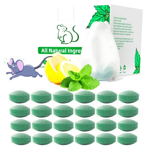 ROTIAH Pest Rodent Repellent, 24 Pack Peppermint Oil Repellent for Mouse Rats Spider Roach Ant Squirrel Pest Control Indoor & Outdoor, Natural Mice Deterrent Replace Trap Poisoning Family & Pet Safe Green