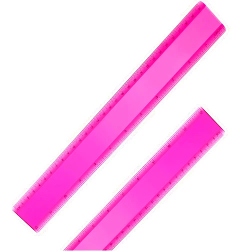 EBOOT 2 Pack Plastic Ruler Straight Ruler Plastic Measuring Tool for Student School Office (Rose Red, 12 Inch)