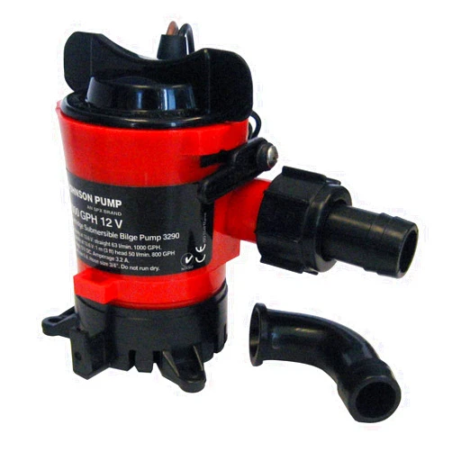 Johnson Pumps 32903 Cartridge Bilge Pump with Dura-Port - 1000 GPH, Black