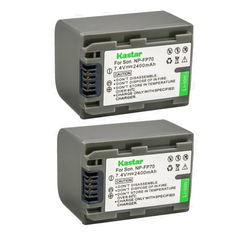 Kastar 2-Pack NP-FP70 / NP-FP71 Battery Replacement for Sony NP-FP30, NP-FP50 NP-FP51, NP-FP60, NP-FP70 NP-FP71, NP-FP90 NP-FP91 Battery, BC-TRP/TRH/TRV, BC-VH1, AC-VQH10 Charger