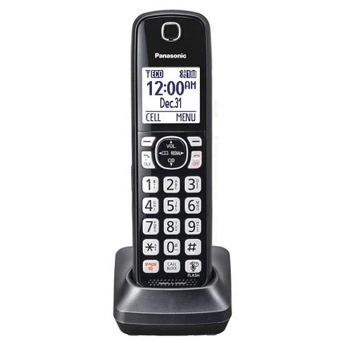 Panasonic Additional Cordless Phone Handset Accessory Compatible with KX-TGF540/570/TG785 Cordless Phone Systems Series - KX-TGFA51B, Black