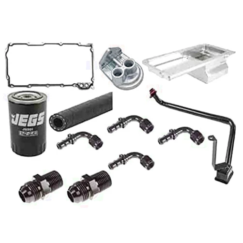 JEGS 50229K2 Street & Strip LS Engine Swap Oil Pan and Remote Filter Kit