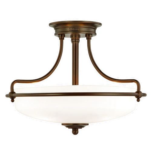 Quoizel GF1717PN Griffin Interior Lighting Modern White Etched Glass Semi-Flush Mount Ceiling Light, 3-Light 300 Total Watts, 12