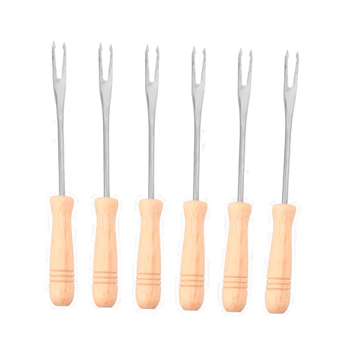 Sosoport 18 Pcs Corn Fork with Wooden Handle Garden Hedge Shears Chocolate Metal Stand Raclette Cute Car Phone Holder Mount Cheese Fondue Fork Pvc Mushroom Ice Cream Stainless Steel Fruit