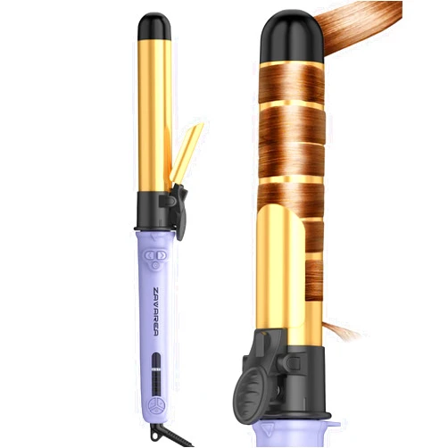 ZAVAREA Rotating Curling Iron 1 1/4 Inch, 2024 Upgraded ZAVAREA Automatic Curling Iron with Extra-Long Barrel, Dual Voltage Self Curling Wand 1.25