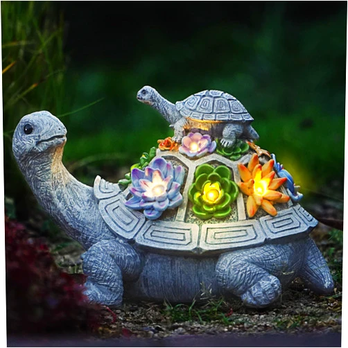Lhocm Upgrade Solar Turtle Garden Decor: Turtle Gifts for Women, Outdoor Decor Tortoise Statue for Patio Yard Lawn Balcony and Home Decorations, Unique Birthday for Mom Grandma