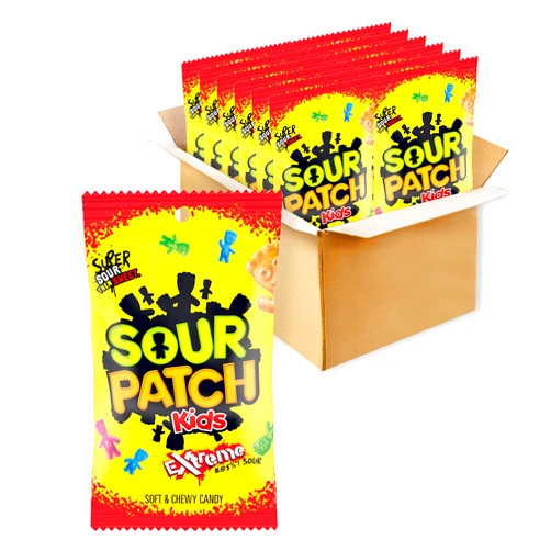 SOUR PATCH KIDS Extreme Sour Soft & Chewy Candy, Bulk Candy, 12 - 7.2 oz Bags