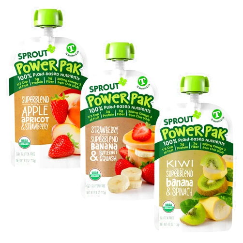 Sprout Organic Baby Food, Stage 4 Toddler Pouches, Apple Apricot Strawberry, Strawberry Banana Squash, Kiwi Banana Spinach Variety, 4 Oz (Pack of 18) Apple, Strawberry & Kiwi