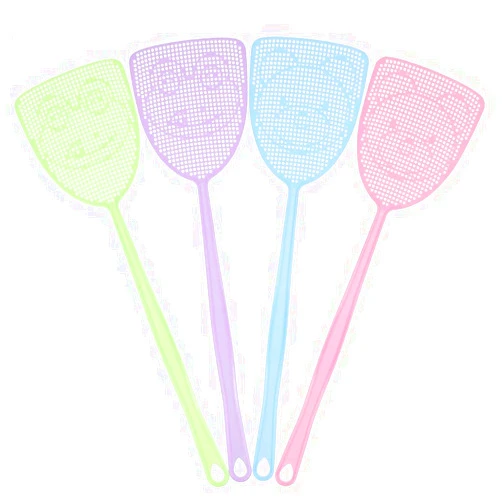 Chelory Fly Swatter, 4 Pack Strong Plastic Fly Swat Set Heavy Duty with Long Flexible Handle Multi Pack Assorted Colors