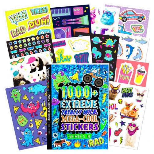 Fashion Angels 1000+ Mega Cool Stickers for Kids - Fun Craft Stickers for Scrapbooks, Planners, Gifts and Rewards, 40-Page Sticker Book for Kids Ages 6+ and Up