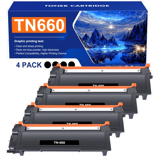 Toner Bank Compatible Toner Cartridge Replacement for Brother TN660 TN630 TN 660 TN-660 TN-630 HL-L2380DW MFC-L2700DW HL-L2300D HL-L2320D HL-L2340DW L2540DW Printer Ink (Black, 4-Pack)