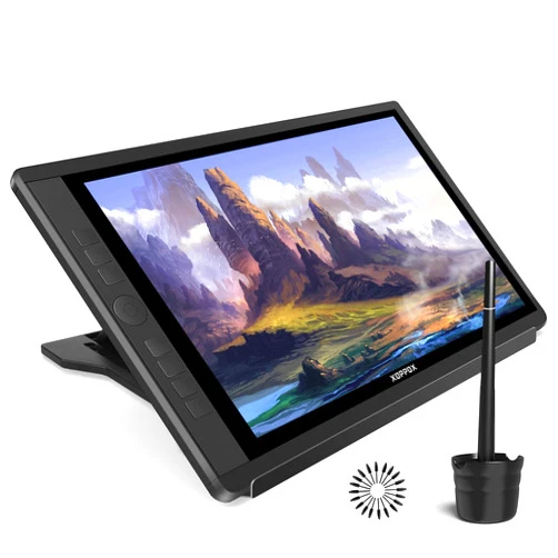 XOPPOX Drawing Tablet with Screen, 15.6'' XOPPOX Graphics Drawing Monitor Pen Display with 1080P Full Laminated Screen,Tilt 8192 Levels Battery-Free Stylus,Adjustable Stand,Compatible for Window/Mac