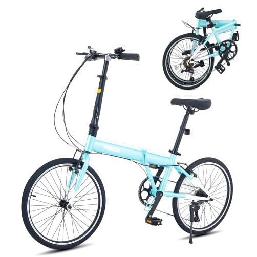 Viribus Folding Bike, Foldable Bicycle for Adults 20 inch with 7 Speed Derailleur, Lightweight Collapsible Bicycle for City Commuting, Fold Up Bike Men Women Adults