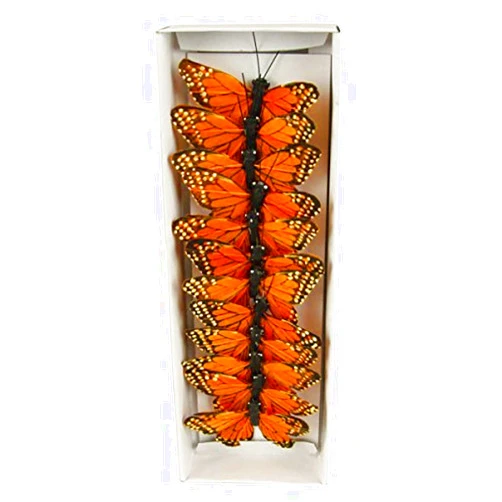 Shinoda Design Center Orange 12 Pc Monarch Butterfly Decor