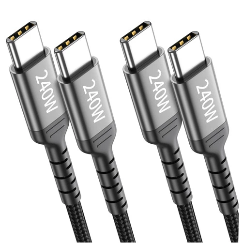 ULIFTUS 240W USB C to USB C Cable 6ft, 2-Pack Braided USB 2.0 C to C Type Fast Charger PD Cord for iPhone 15 Pro/Max, MacBook, iPad Pro/Air, Laptop, Samsung Galaxy S23, Certified USBC Charging Cable 2m
