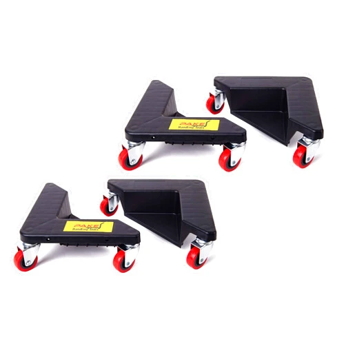 Pake Handling Tools Furniture Corner Mover 3 Wheel Dolly- Low Profile Wheel Dollies Set of 4-880 lb. Load Capacity