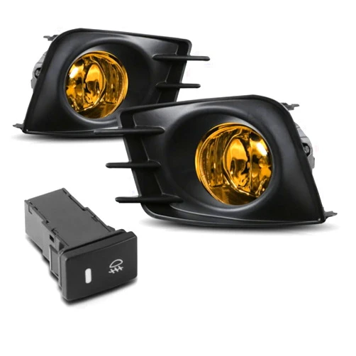 VIRAZE Golden Yellow Fog Bumper Lamps w/Switch+Harness+Bezel Fits MT1MA01CTSLF