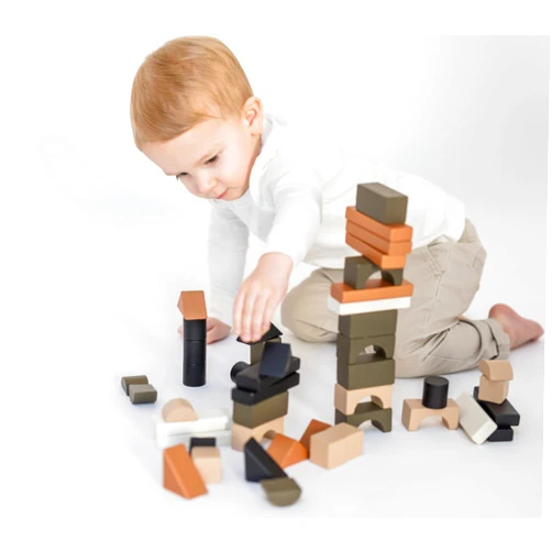 The Modern Ramona Wooden Building Blocks for Toddlers - Kids Stacking Blocks | 46 Pieces Wooden Blocks | Assorted Shapes Toddler Blocks | Toddler Building Blocks | Wood Blocks for Kids | Wooden blocks for toddlers 1-3