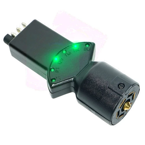 Oyviny 7 Way Blade & 4 Pin Trailer Light Circuit Tester with LED Indicators 6 Function Light Tester for RV Truck Trailer Socket Tester