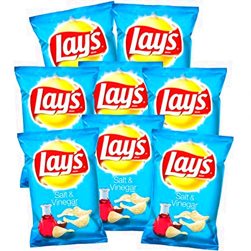 Lay's Salt & Vinegar Flavored Potato Chips, 1.5 ounce (Pack of 8)