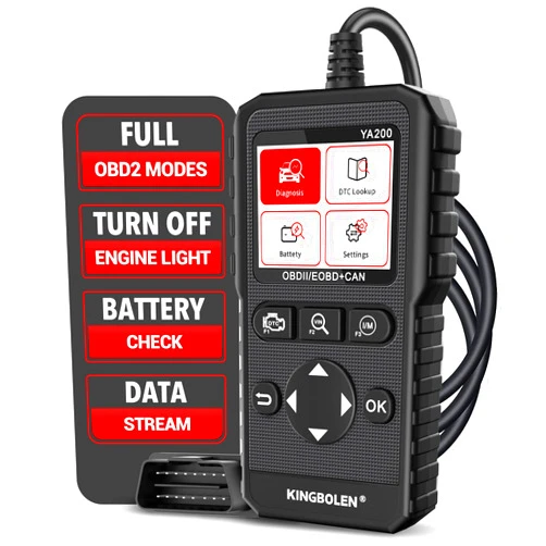 KINGBOLEN YA200 OBD2 Scanner, Car OBD2 Code Reader Check Engine Light, Car Scanner OBDII Full Functions with Voltage Test OBD2 Scanner Diagnostic Tool for All OBDII CAN Protocol Cars Since 1996