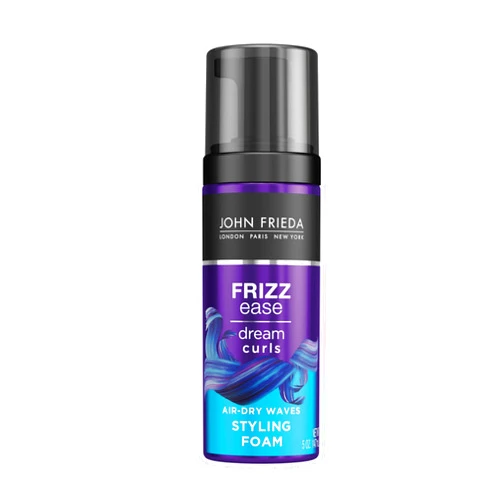 John Frieda Frizz Ease Dream Curls Air Dry Waves Styling Foam, Curl Defining Frizz Control for Curly and Wavy Hair, 5 Ounce