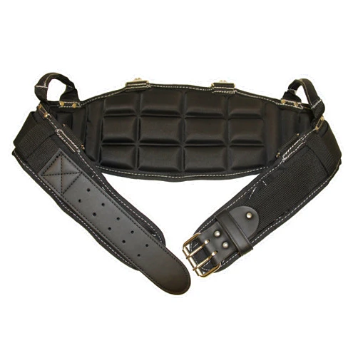 Gatorback Pro-Comfort Back Support Belt Black w/White Stitching. 1250 Duratek Nylon Belt with Molded Air Channel Padding, Carrying Handles and Suspender Loops. Contractor Pro (Large 35-39 Inch Waist)