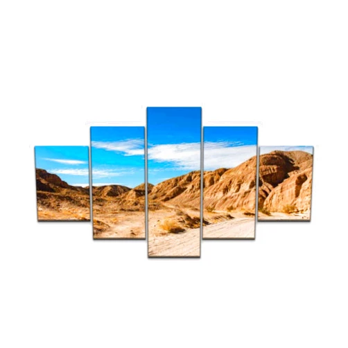 XEPPO 5 panels Wall Art Print On Canvas Ocotillo Wells Modern Abstract Picture Poster for Home Decor Stretched and Framed Ready to Hang (60''Wx32''H)