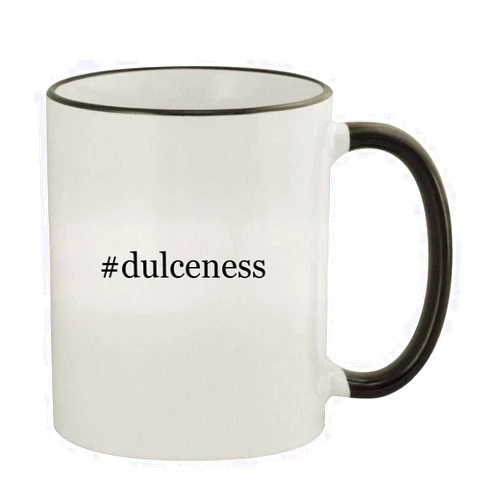 Knick Knack Gifts #dulceness - 11oz Colored Handle and Rim Coffee Mug, Black
