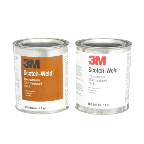 3M Scotch-Weld Epoxy Adhesive 2216, Translucent, Heat-Resistant, High-Performance, Part B/A, 946.4 mL (1 qt)