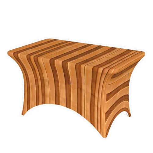 MYGANN Original Wood Color Texture 4ft Washable Stretch Rectangular Table Cover for Wedding Theme Banquet Party Exhibit, Black