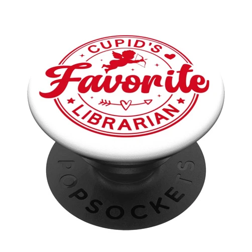 Valentine's Day Gift Accessories Cupids Favorite Librarian Valentine's Day For Women PopSockets Adhesive PopGrip
