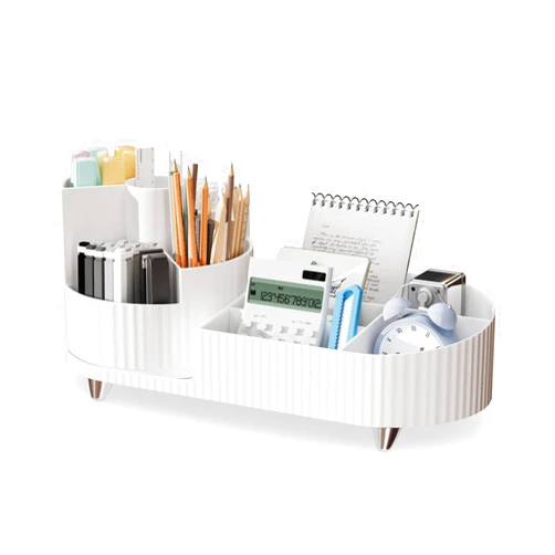 Proarea 360° Rotating Makeup Brush Holder Organizer, Large Capacity Cosmetic Display Case, Makeup Caddy Organizer and Skincare Storage for Vanity Dresser Bathroom Countertop (White)