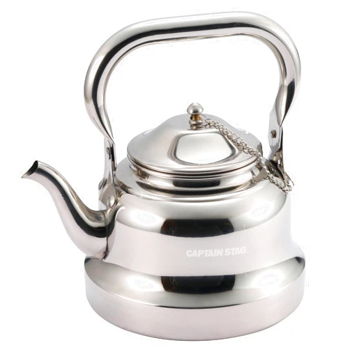 CAPTAIN STAG UW-3583 Camping Barbecue Kettle, 1.5 L (1.5 L), Stainless Steel, Wide Mouth Camp Kettle