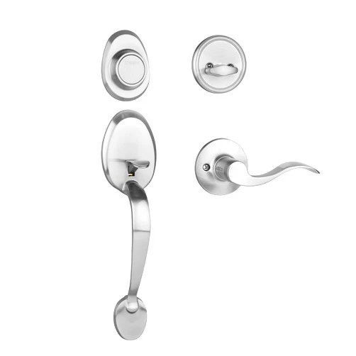 Dynasty Hardware COL-HER-405-15L Colorado Front Door Dummy Handleset, Satin Nickel, with Heritage Lever, Left Hand