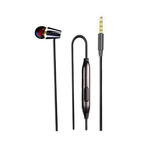 LINHUIPAD Single Earphone One Side Earplugs with Microphone 3.5mm Plug Single Earbud Stereo Sound Reinforced Cord Compatible with Smartphone MP3,Radio