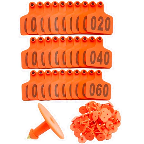 Fightingya Cattle Ear Tags with Numbers Livestock Identifcation Ear Tags Livestock Ear Tags TPU for Goat Cattle Cows Calf Sheep Bull Pig Green 201-300 Orange 701-800