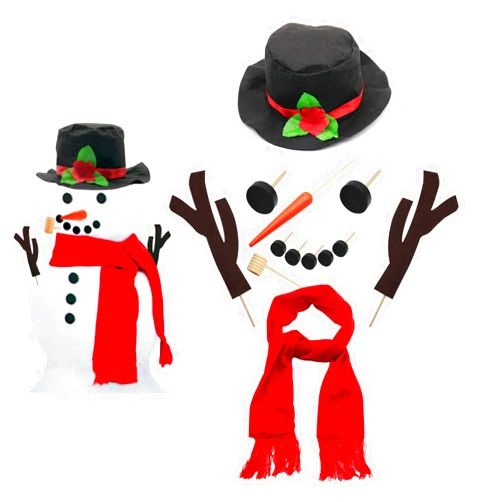 Runloon Snowman Kit, 16 Pcs DIY Snowman Decorating Kit/Snowman Making Kit for Outdoor Funny Toys Decoration, Christmas Holiday New Year Decoration Gift and Winter Party(Large Size)