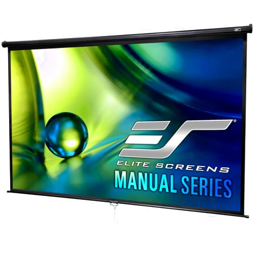 Elite Screens Manual Series, 100-INCH 16:9, Pull Down Manual Projector Screen with AUTO LOCK, Movie Home Theater 8K / 4K Ultra HD 3D Ready, 2-YEAR WARRANTY, M100UWH, 16:9, Black