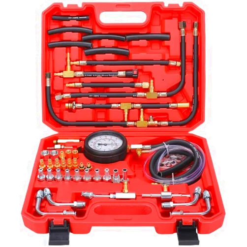 ZEAJSRU Fuel Injection Pressure Tester Kit 0-140 PSI Pro Auto Fuel Pressure Gauge for Fits Most Cars and Trucks