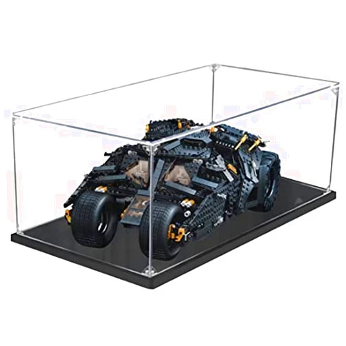 JOMIOD Acrylic Display Case for Lego 76240 DC Batman Batmobile Tumbler, Dustproof Display Box Compatible with Lego 76240 - Model Not Included (2MM)