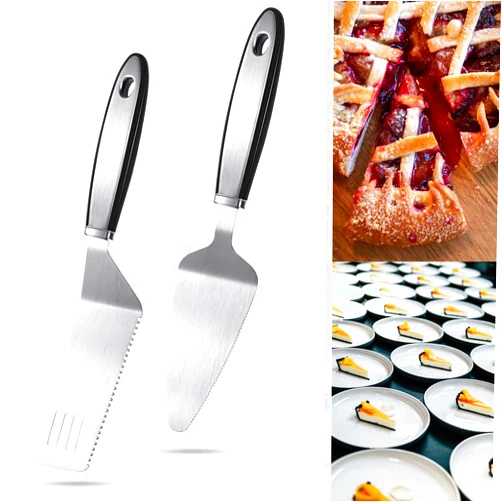 Patelai 2 Pieces Stainless Steel Pie Server Set Cake Cutter Serrated Spatula Pizza Tart Dessert Slicer for Cutting and Serving Desserts Brownies Lasagna