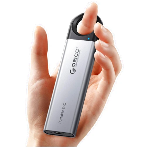 ORICO 1TB External SSD Up to 1050MB/s, Hanging Hole Design Portable Solid State Drive, USB C&A 2 in 1 Cable, Reliable Storage for Type-C Smartphone, Tablets, Laptops - C10