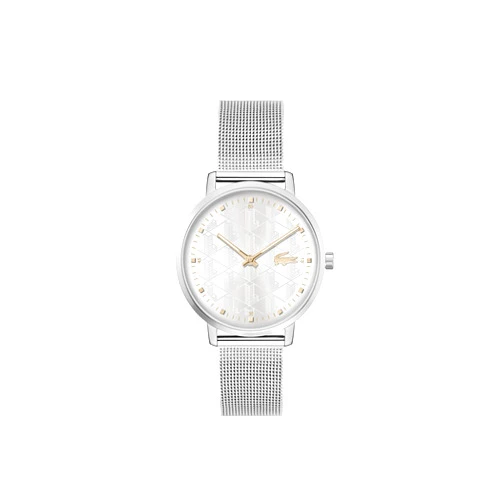 Lacoste Crocorigin Women's Quartz Stainless Steel Case With Stainless Steel Bracelet, Silver Carnation Gold (Model: 2001285)