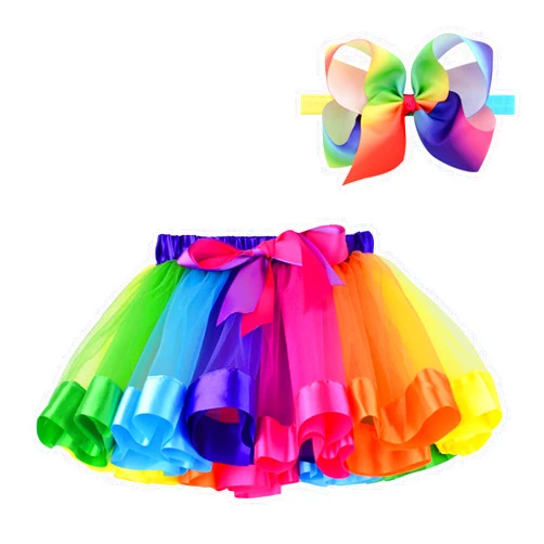 BGFKS LayeredTulle Rainbow Tutu Skirt for Newborn Baby Girls 1st Birthday Photography Outfit Sets.