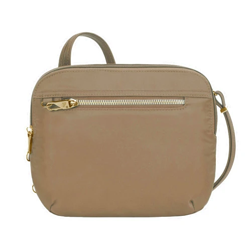 Travelon Women's Anti-Theft Tailored East/West Organizer Chrossbody, Sable, 9.5 x 7.5 x 2.5
