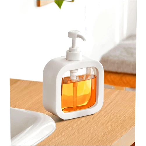 Octonyluck Soap Dispenser, Refillable Hand Soap Dispenser for Bathroom and Dish Soap Dispenser for Kitchen Sink, Liquid Soap Dispenser with Waterproof Label, White Bathroom Dispenser 10 Oz